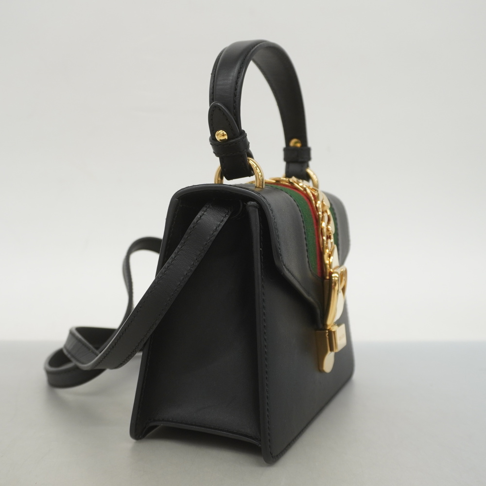 Auth Gucci Sherry Line 2WAY bag Sylvie 470270 Women's Leather Handbag,Shoulde... - Picture 2 of 11